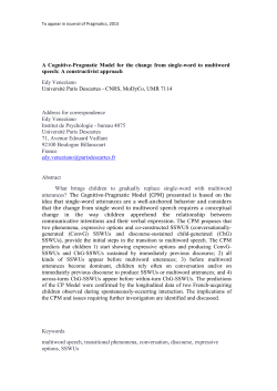 A Cognitive-Pragmatic Model for the change from single