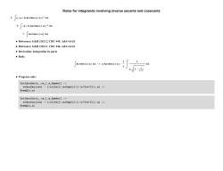 3.1 Miscellaneous inverse secant