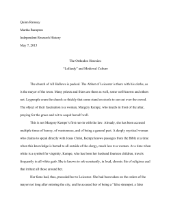 The Orthodox Heresies: "Lollardy" and Medieval