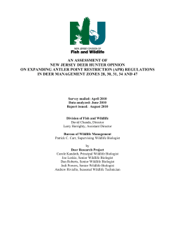 An Assessment of NJ Deer Hunter Opinion on Expanding Antler