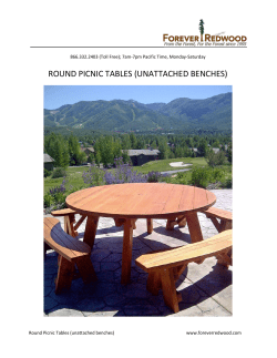 round picnic tables (unattached benches)