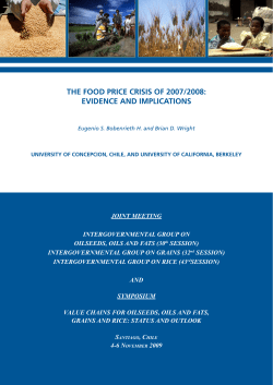 the food price crisis of 2007/2008: evidence and implications