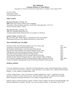 Max Oidtmann Assistant Professor of Asian History Georgetown