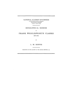 frank wigglesworth clarke - National Academy of Sciences