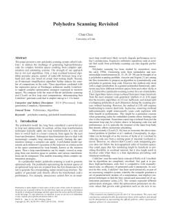 Polyhedra Scanning Revisited - Compiler Technology to Optimize