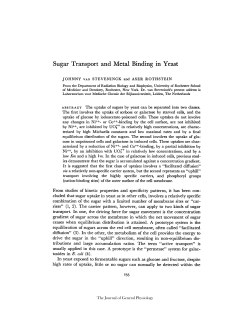 Sugar Transport and Metal Binding in Yeast