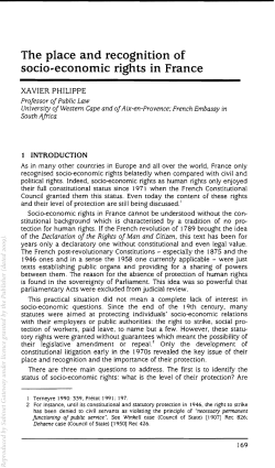 The place and recognition of socio-economic rights in France