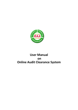 User Manual on Online Audit Clearance System