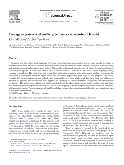Teenage experiences of public green spaces in