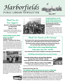 May 2017 Newsletter - Harborfields Public Library