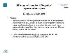 Silicon mirrors for UV-optical space telescopes David Content