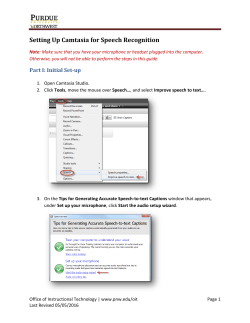 Setting Up Camtasia for Speech Recognition