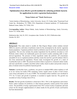 Optimization of an effective growth medium for culturing probiotic