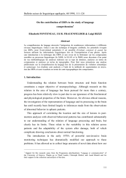 On the contribution of ERPs to the study of language comprehension