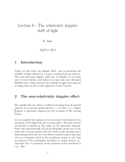 Lecture 6 - The relativistic doppler shift of light