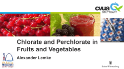 Chlorate and Perchlorate in Fruits and Vegetables