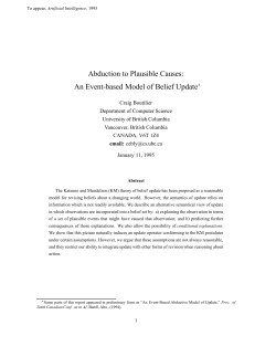 Abduction to Plausible Causes: An Event