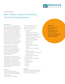 Beer analysis using the QuickDrop UV-Vis Spectrophotometer