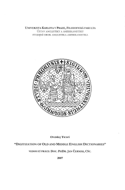 "DIGITIZATION OF OLD AND MIDDLE ENGLISH DICTIONARIES"