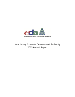 New Jersey Economic Development Authority 2013 Annual Report