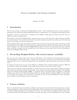 Neural variability and Poisson statistics