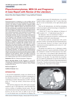 Pheochromocytomas, MEN 2A and Pregnancy: A