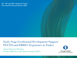 Early Stage Geothermal Development Support: PLUTO and EBRD`s