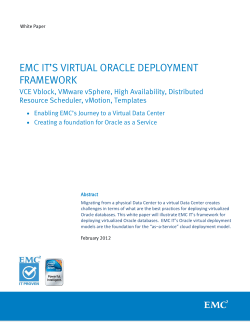 EMC IT`s Virtual Oracle Deployment Framework