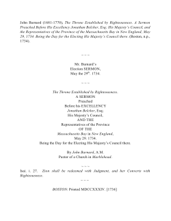 John Barnard, The Throne Established by Righteousness