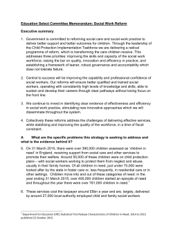Department for Education memorandum on social work reform ( PDF