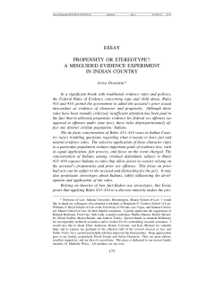 ESSAY PROPENSITY OR STEREOTYPE?: A MISGUIDED