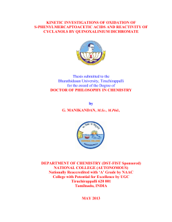 KINETIC INVESTIGATIONS OF OXIDATION OF S