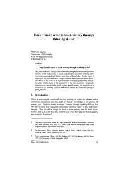 Does it make sense to teach history through thinking skills?1