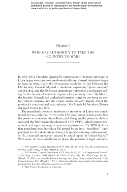 Chapter 1 Who has authority to take the Country to War?