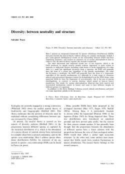 Diversity: between neutrality and structure