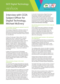 Interview with CCEA Subject Officer for Digital Technology, Michael