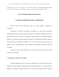 Part I: Putting Things into Perspective Conclusion: Defining