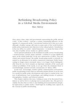 Rethinking Broadcasting Policy in a Global Media