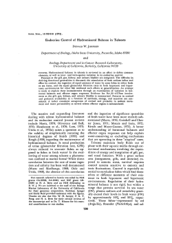 Endocrine Control of Hydromineral Balance in Teleosts Department