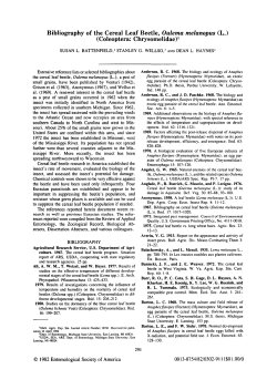 Bibliography of the Cereal Leaf Beetle, Oulema melanopus (L