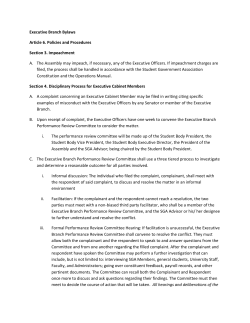Executive Branch Bylaws - Student Government Association