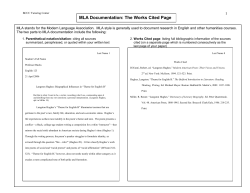 MLA Documentation - Bucks County Community College