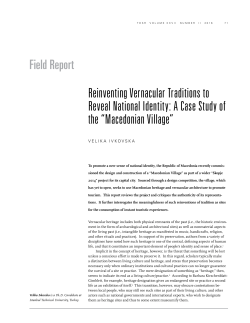 reinventing vernacular Traditions to reveal national identity: a Case