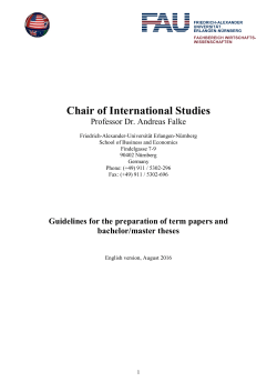 Guidelines for the preparation of term papers