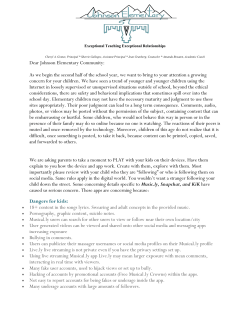 As we begin the second half of the school year, we want to bring to