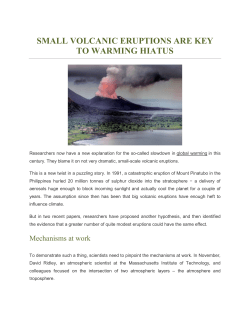 small volcanic eruptions are key to warming hiatus