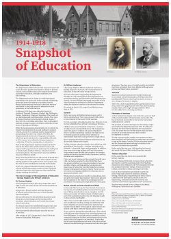 1914 - 1918 Snapshot of Education