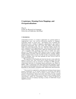 Cryptotypes, Meaning-Form Mappings, and