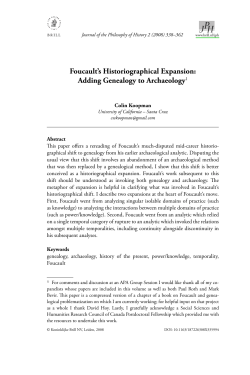 Foucault`s Historiographical Expansion