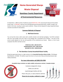 Home-Generated Sharps Waste Disposal